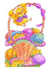 Gif animé Pâques poussin panier
